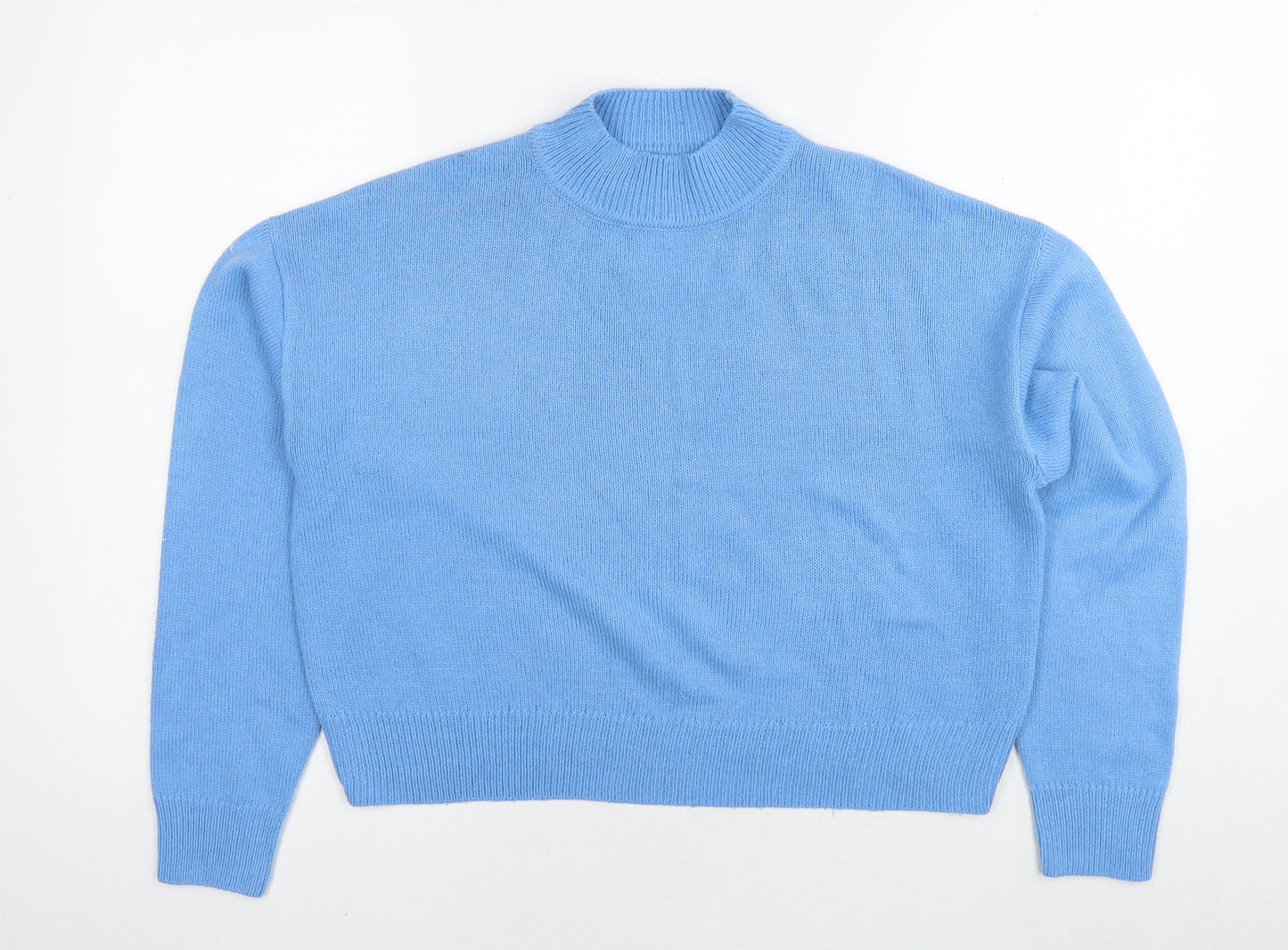 New Look Womens Blue Round Neck Polyester Pullover Jumper Size S