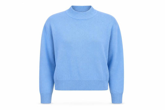 Front view of New Look women’s blue round neck polyester jumper, size S