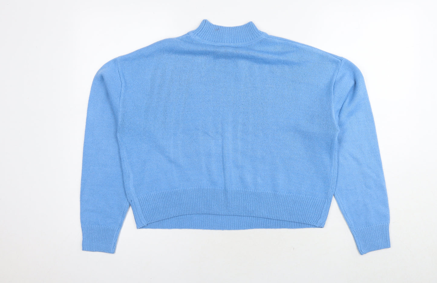 New Look Womens Blue Round Neck Polyester Pullover Jumper Size S