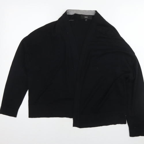 NEXT Womens Black V-Neck Cotton Cape Jumper Size 12