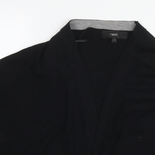NEXT Womens Black V-Neck Cotton Cape Jumper Size 12