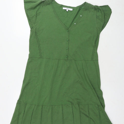 NEXT Womens Green Viscose A-Line Size 14 V-Neck Pullover