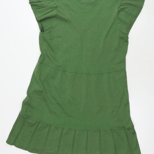 NEXT Womens Green Viscose A-Line Size 14 V-Neck Pullover