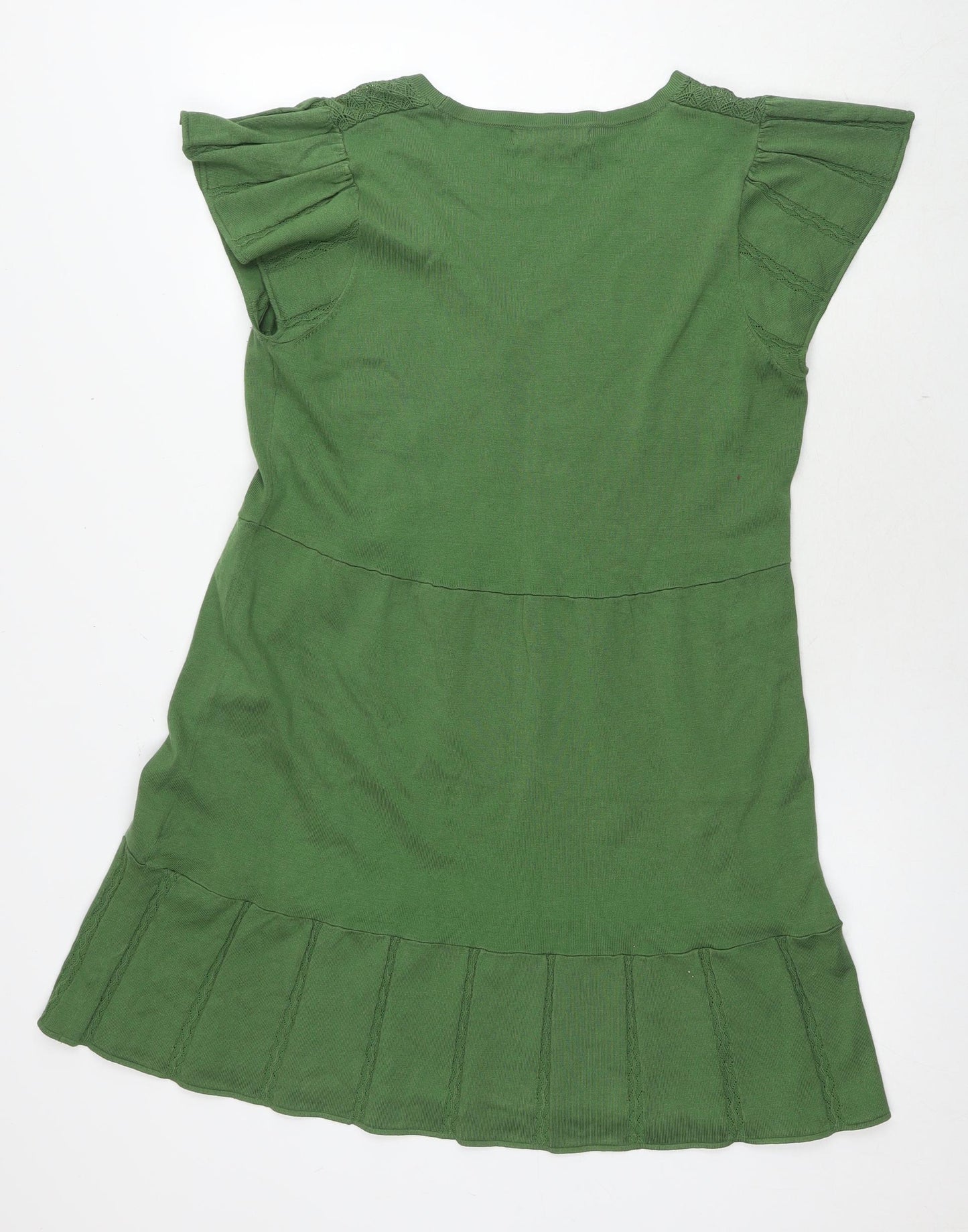 NEXT Womens Green Viscose A-Line Size 14 V-Neck Pullover