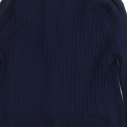 Debenhams Womens Blue V-Neck Viscose Cardigan Jumper Size 14