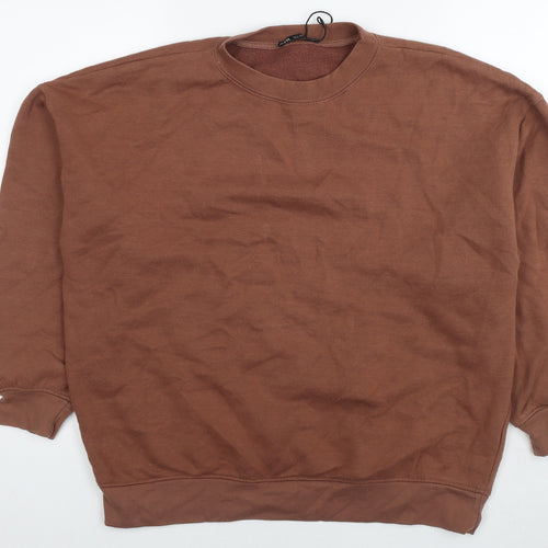 Zara Womens Brown Cotton Pullover Sweatshirt Size S Pullover