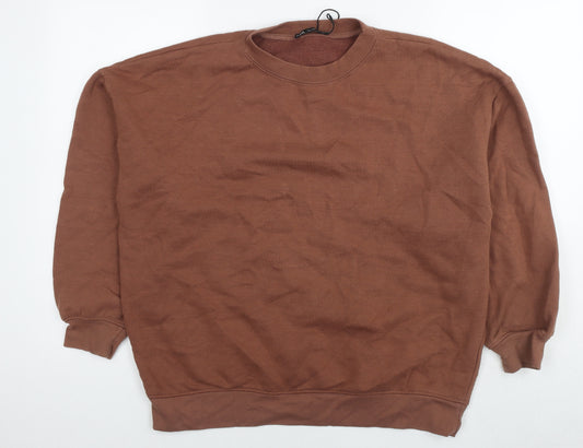 Zara Womens Brown Cotton Pullover Sweatshirt Size S Pullover