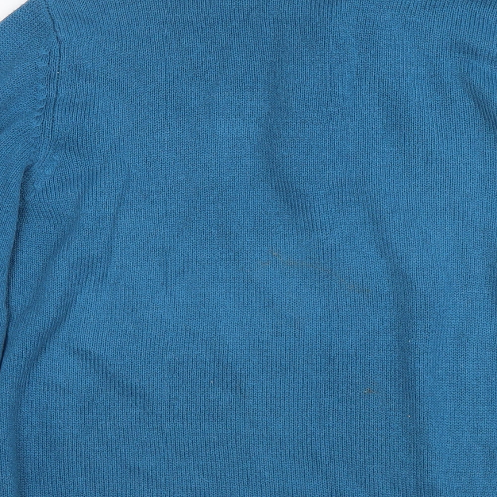 Damart Womens Blue Collared Acrylic Pullover Jumper Size 14 - Size 14-16