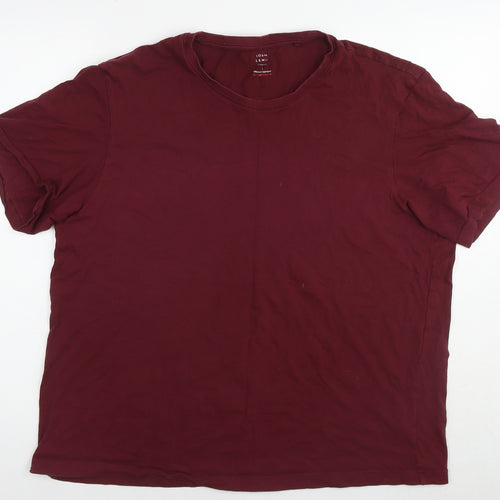 John Lewis Mens Red Cotton T-Shirt Size L Round Neck