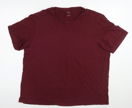 John Lewis Mens Red Cotton T-Shirt Size L Round Neck