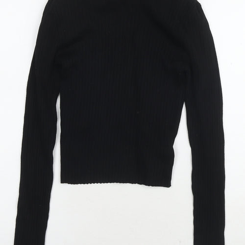 Divided by H&M Womens Black Mock Neck Acrylic Pullover Jumper Size XS