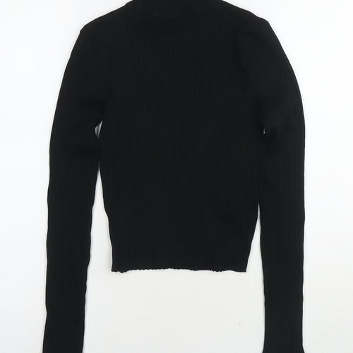 Divided by H&M Womens Black Mock Neck Acrylic Pullover Jumper Size XS