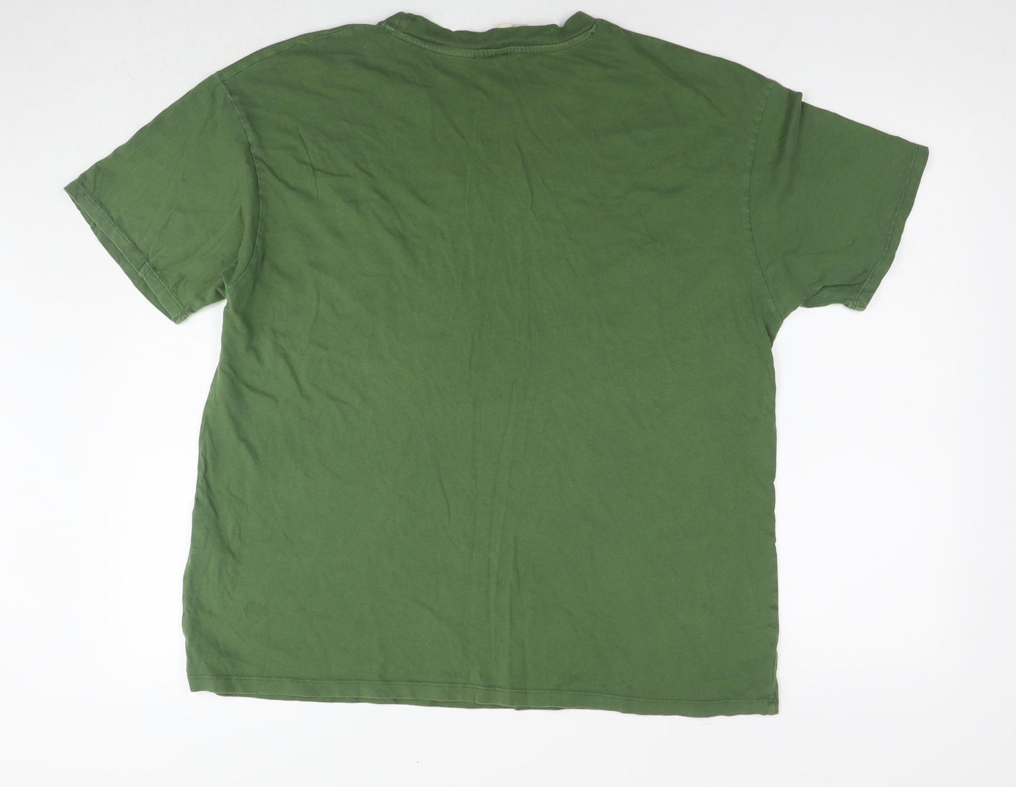 H&M Mens Green Cotton T-Shirt Size L Round Neck - Balance and wellness