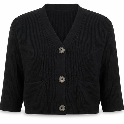 New Look Womens Black V-Neck Acrylic Cape Jumper Size L
