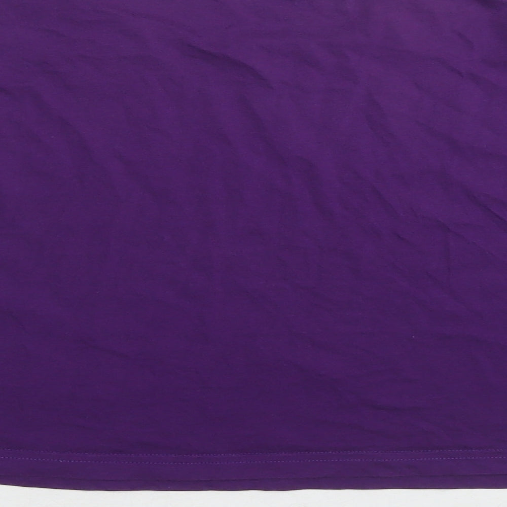 River Island Womens Purple Cotton Cropped T-Shirt Size 12 Round Neck - Go with the flow