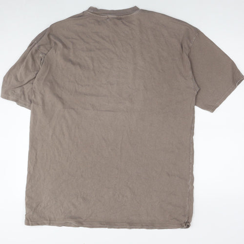Topshop Womens Brown Cotton T-Shirt Dress Size S Round Neck Pullover