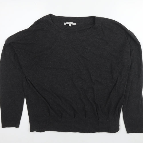 NEXT Womens Grey Round Neck Polyester Pullover Jumper Size 12