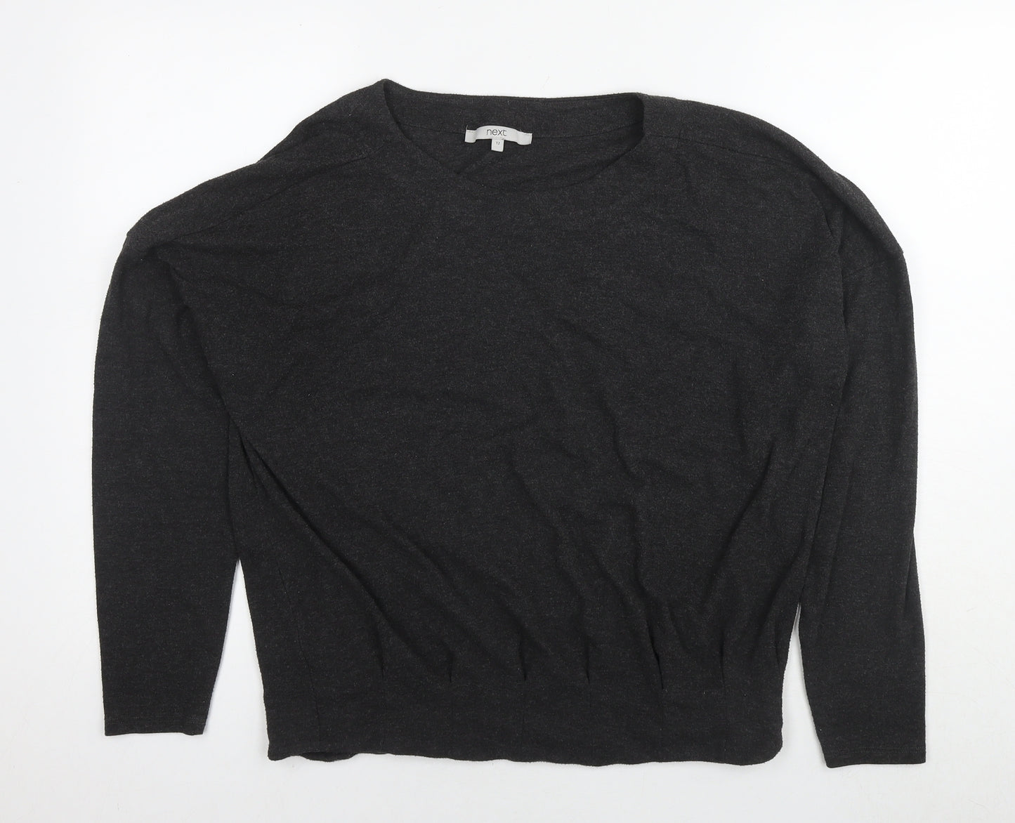 NEXT Womens Grey Round Neck Polyester Pullover Jumper Size 12
