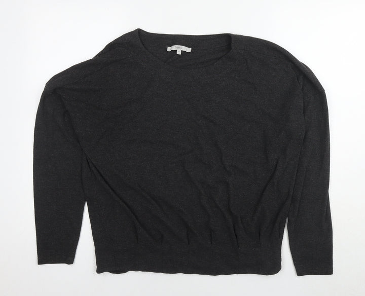 NEXT Womens Grey Round Neck Polyester Pullover Jumper Size 12