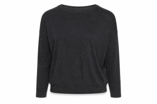 Front view of Next women’s grey round neck polyester jumper, size UK 12
