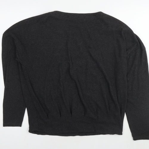 NEXT Womens Grey Round Neck Polyester Pullover Jumper Size 12