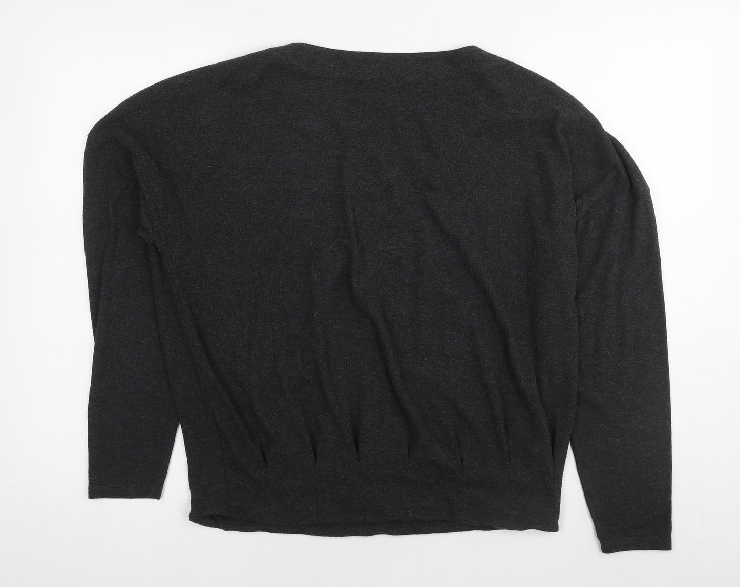 NEXT Womens Grey Round Neck Polyester Pullover Jumper Size 12