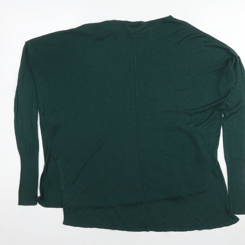 Marks and Spencer Womens Green Round Neck Acrylic Pullover Jumper Size XS