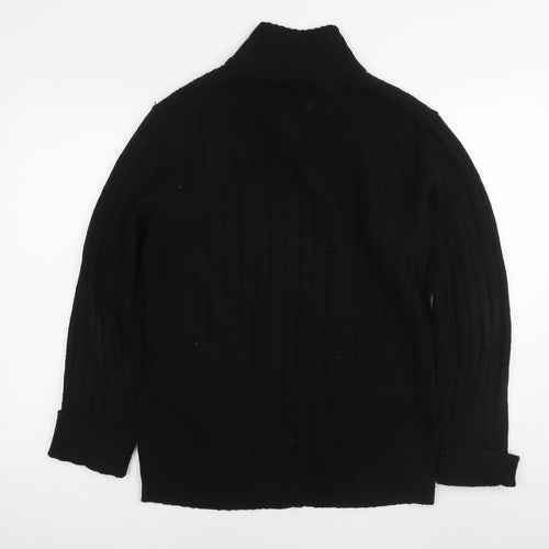 Uniqlo Womens Black Round Neck Wool Cardigan Jumper Size L