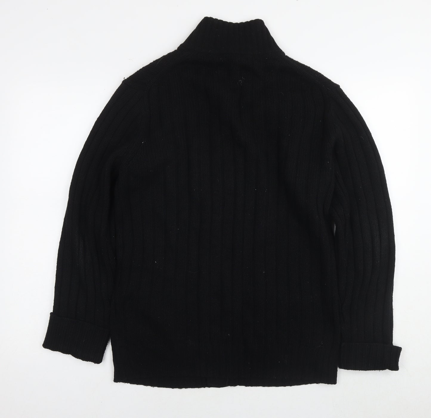 Uniqlo Womens Black Round Neck Wool Cardigan Jumper Size L