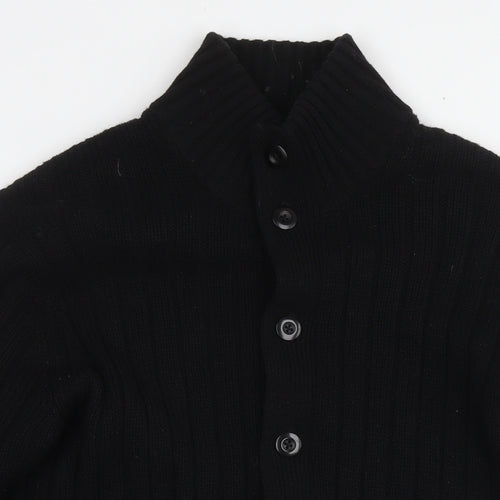 Uniqlo Womens Black Round Neck Wool Cardigan Jumper Size L