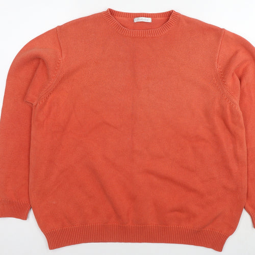 Berkertex Womens Orange Round Neck Cotton Pullover Jumper Size 22 - Size 22-24