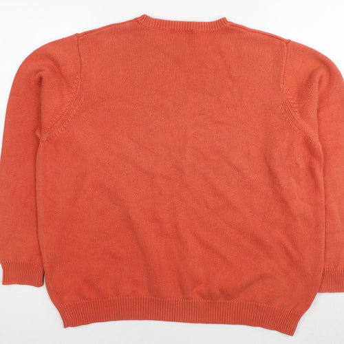 Berkertex Womens Orange Round Neck Cotton Pullover Jumper Size 22 - Size 22-24