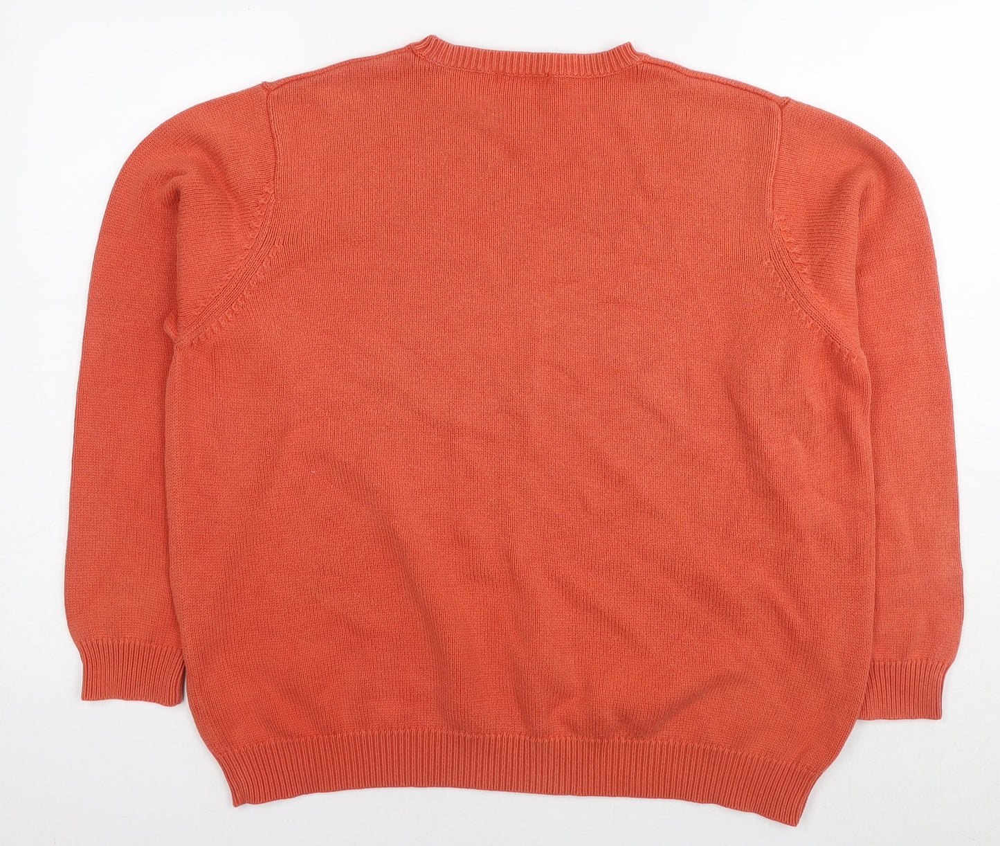 Berkertex Womens Orange Round Neck Cotton Pullover Jumper Size 22 - Size 22-24