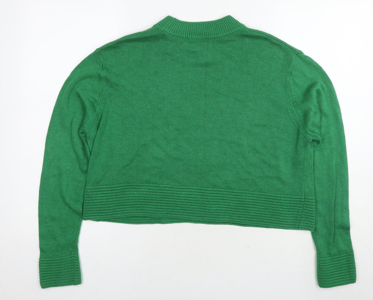 Topshop Womens Green Round Neck Acrylic Pullover Jumper Size 16