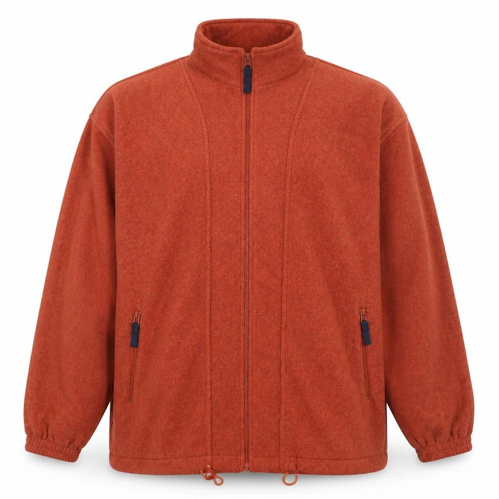 Front view of Classics men’s brown jacket, size XL, zip