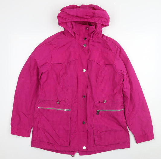 Marks and Spencer Womens Pink Rain Coat Jacket Size 14 Zip