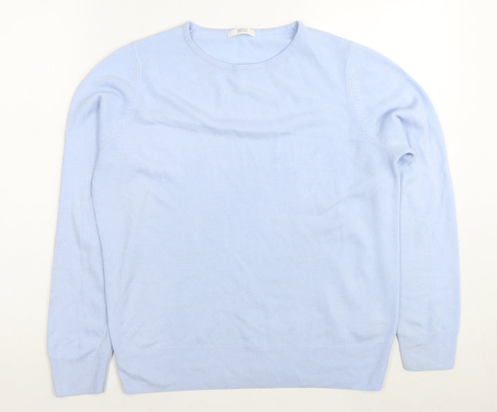 Marks and Spencer Womens Blue Round Neck Acrylic Pullover Jumper Size 12