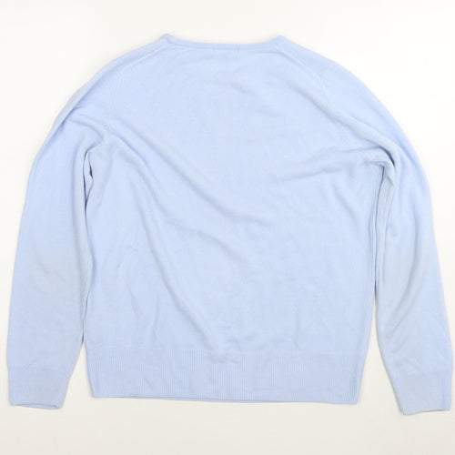 Marks and Spencer Womens Blue Round Neck Acrylic Pullover Jumper Size 12