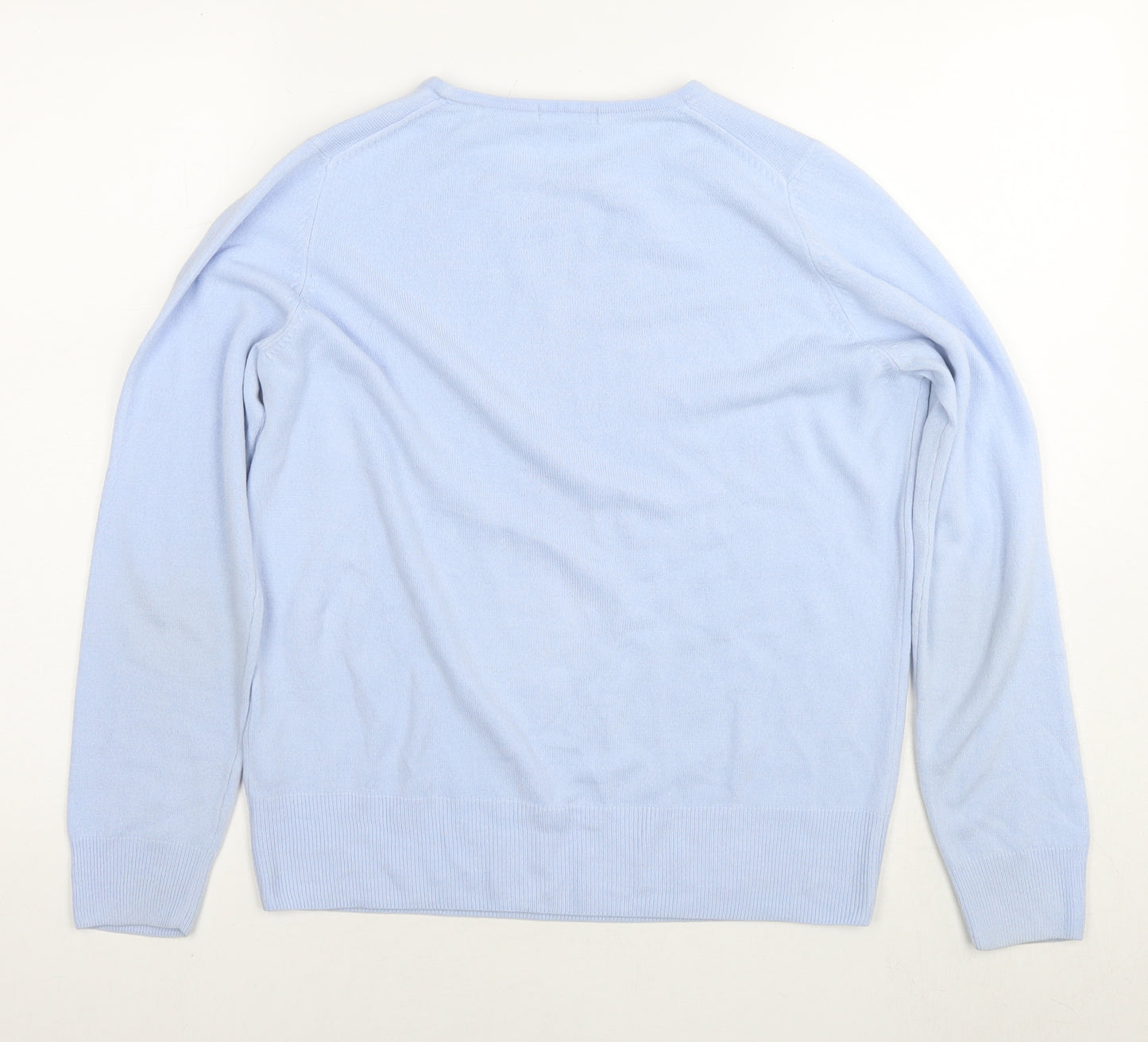 Marks and Spencer Womens Blue Round Neck Acrylic Pullover Jumper Size 12