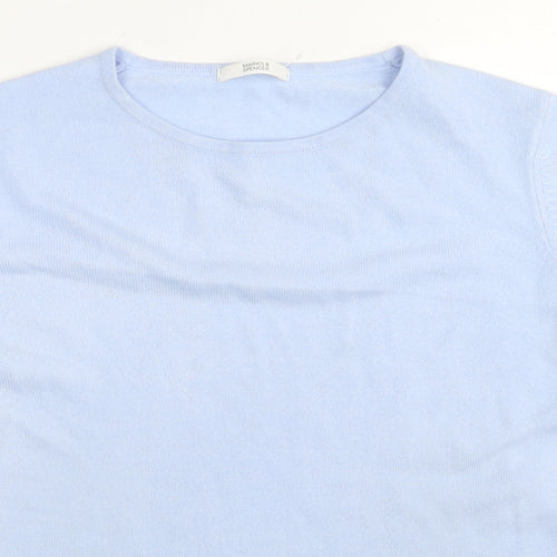 Marks and Spencer Womens Blue Round Neck Acrylic Pullover Jumper Size 12
