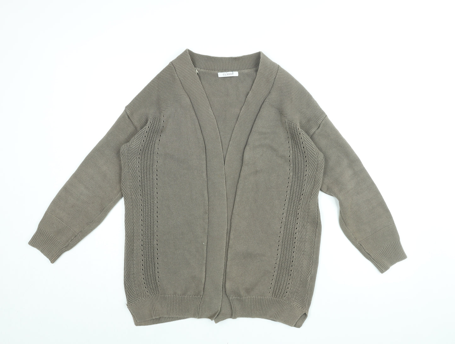 Marks and Spencer Womens Brown V-Neck Cotton Cardigan Jumper Size 12