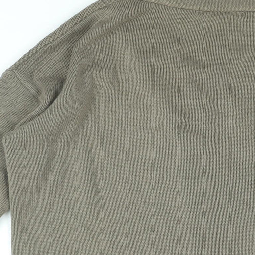 Marks and Spencer Womens Brown V-Neck Cotton Cardigan Jumper Size 12