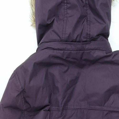 Hawke & Co Womens Purple Overcoat Coat Size S Zip