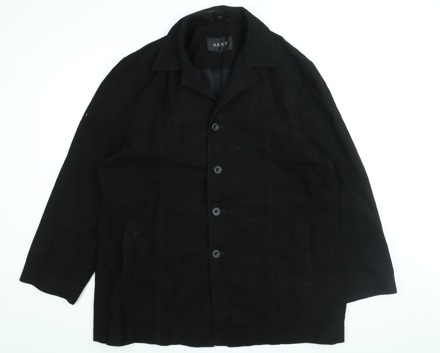 NEXT Mens Black Jacket Coat Size XL Button