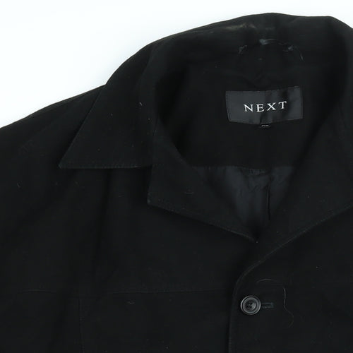 NEXT Mens Black Jacket Coat Size XL Button