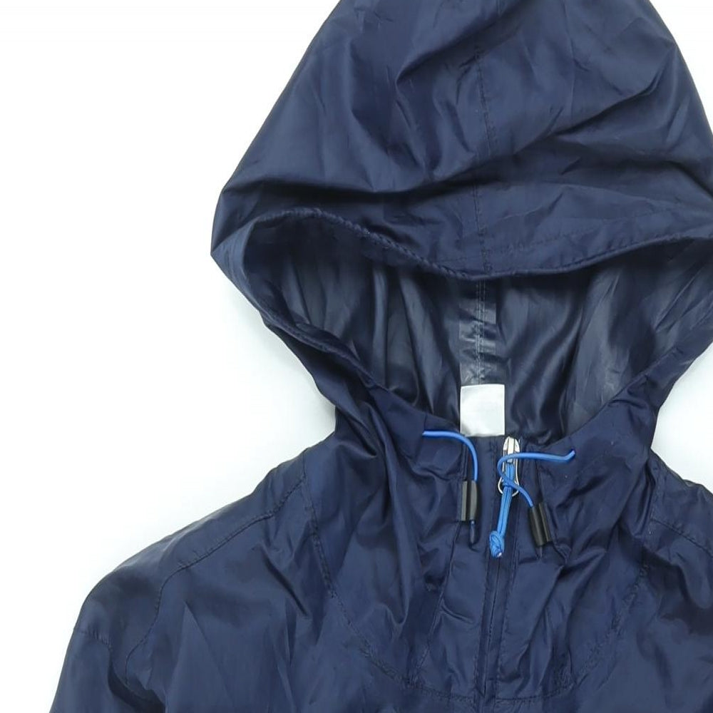 DECATHLON Mens Blue Rain Coat Coat Size L Zip