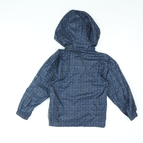 Trespass Boys Blue Geometric Rain Coat Coat Size 5-6 Years Zip