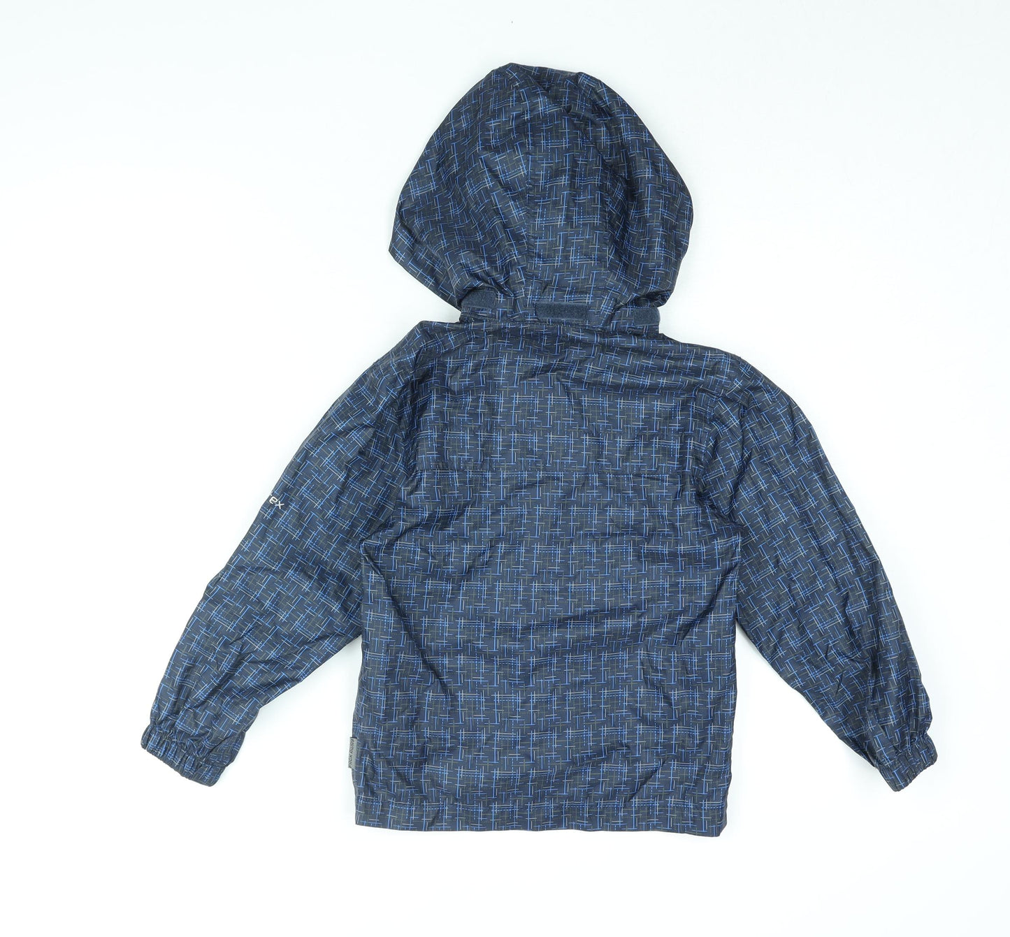 Trespass Boys Blue Geometric Rain Coat Coat Size 5-6 Years Zip