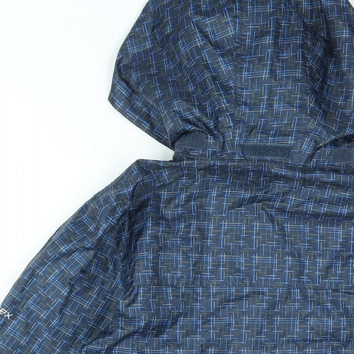 Trespass Boys Blue Geometric Rain Coat Coat Size 5-6 Years Zip