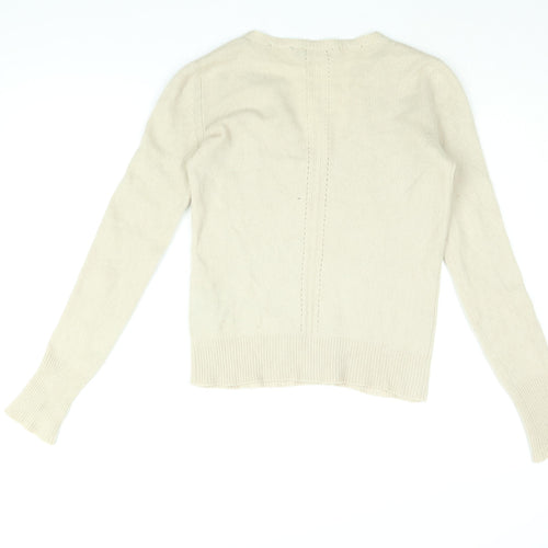 MAX&Co. Womens Beige V-Neck Cashmere Pullover Jumper Size S